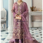 Sky Blue Foil Net Work Party Wear Kurta